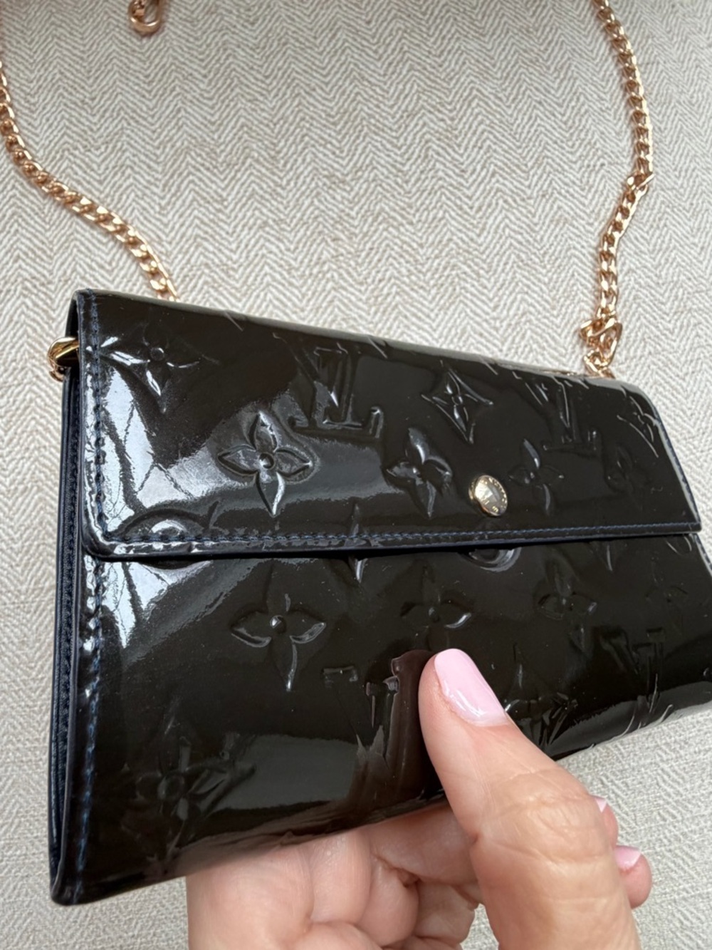 Louis Vuitton Vernis Sarah Wallet Blue Nuit - Picture 4 of 15